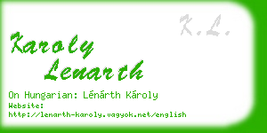 karoly lenarth business card