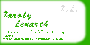 karoly lenarth business card